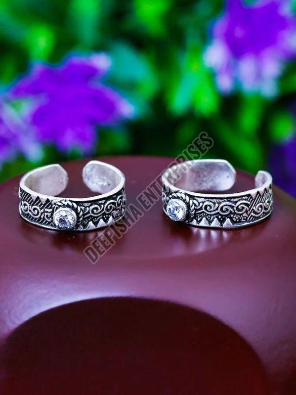 Silver Oxidized Toe Ring