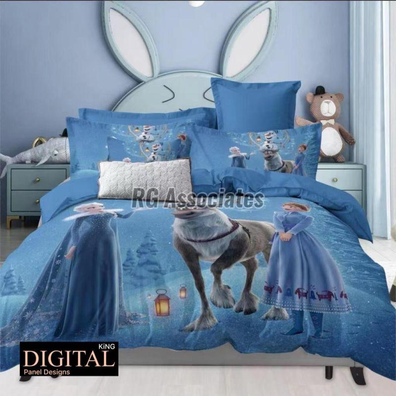 Cotton Digital Print Double Bedsheet