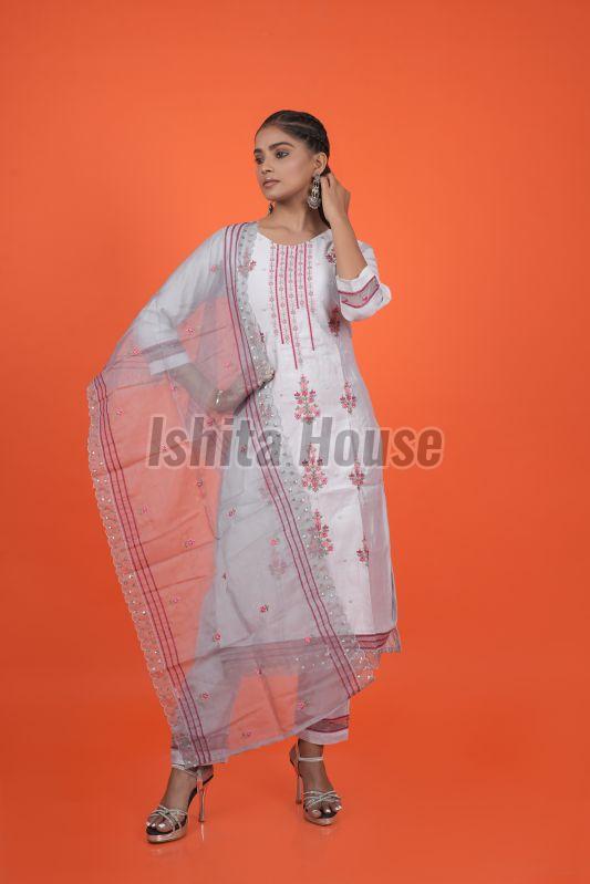 Ladies Cotton 3 Piece Kurti Set