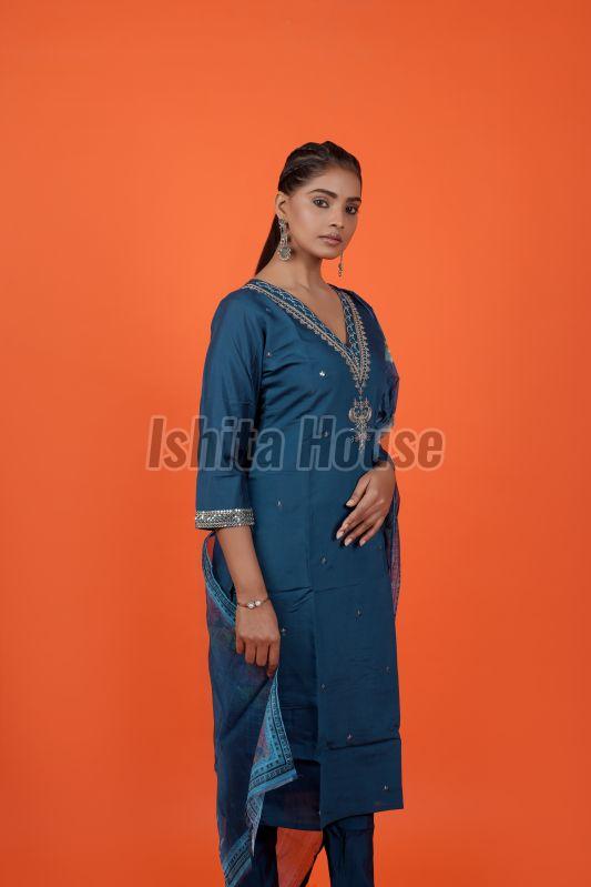 Ladies Party Wear 3 Piece Kurti Set