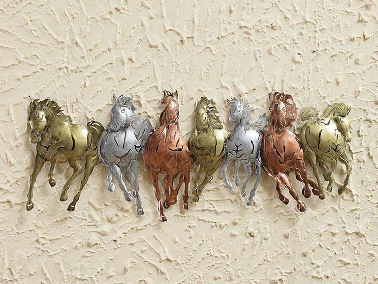 Multicolor Seven Horse Wall Art