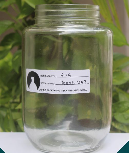 2 Kg Round Glass Jar