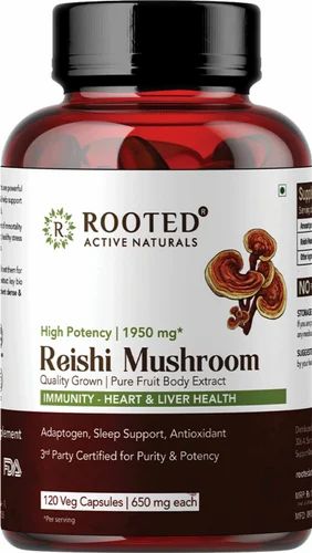 Rooted Active Naturals Reishi Organic Mushroom Extract Capsule