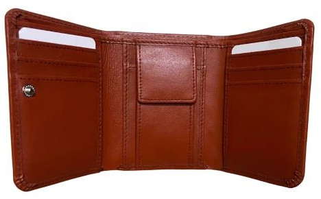 Mens Brown Trifold Leather Wallet