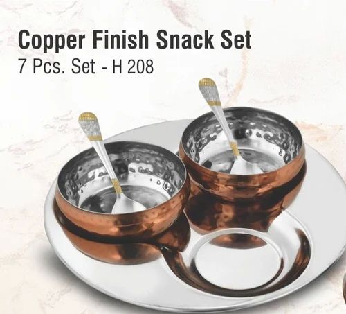 7 Pcs Copper Finish Snack Set