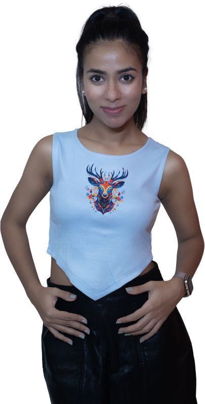 Girls Deer Printed Tank Top