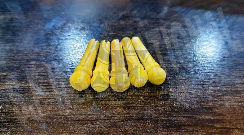 Vintage Amber Yellow Unbleached Bone Bridge Pins