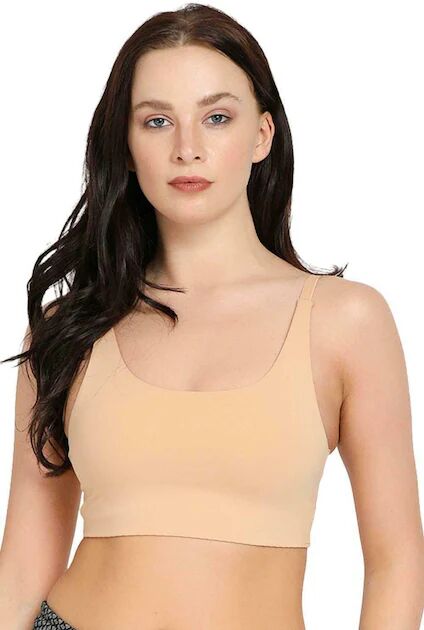 Beige Non Padded Sports Bra