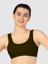 Green Non Padded Sports Bra