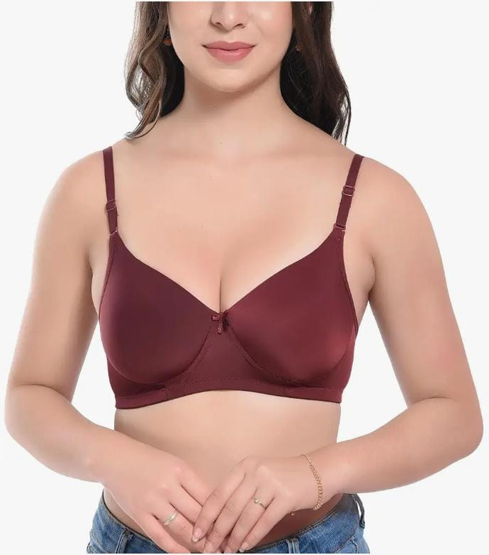 Maroon Lycra Padded Bra