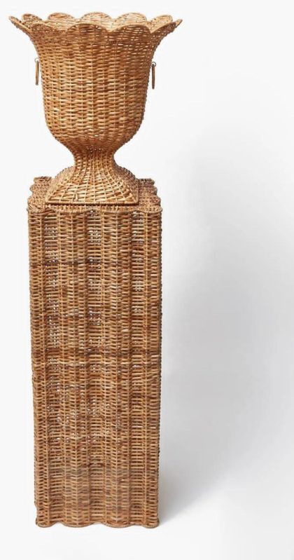 Rattan Pedestal and Urn