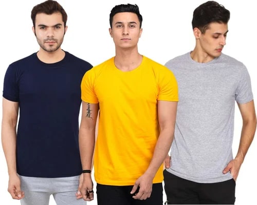 Single Jersey Round Neck T-shirt.