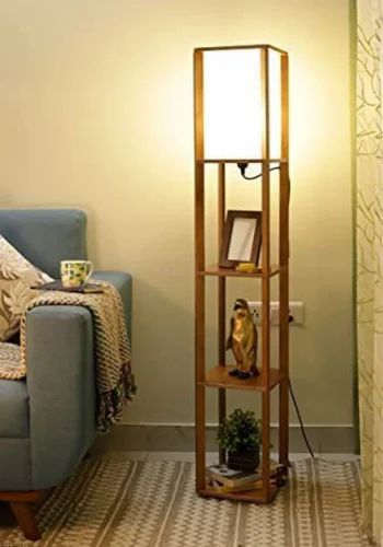 4 Rack Wooden Floor Lamp