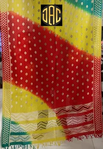 Multicolor Dyed Russell Silk Dupatta