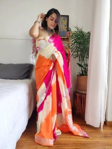 Linen Cotton Shibori Saree