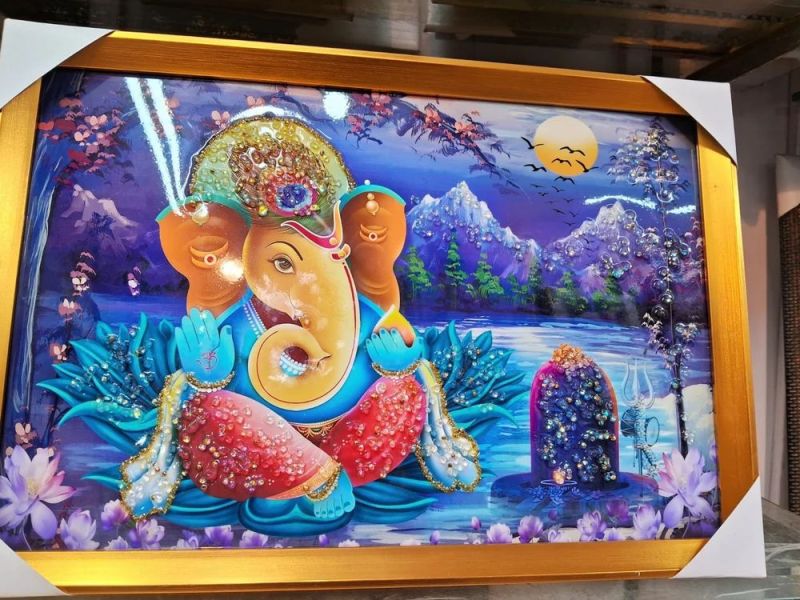 Ganpati Crystal Painting