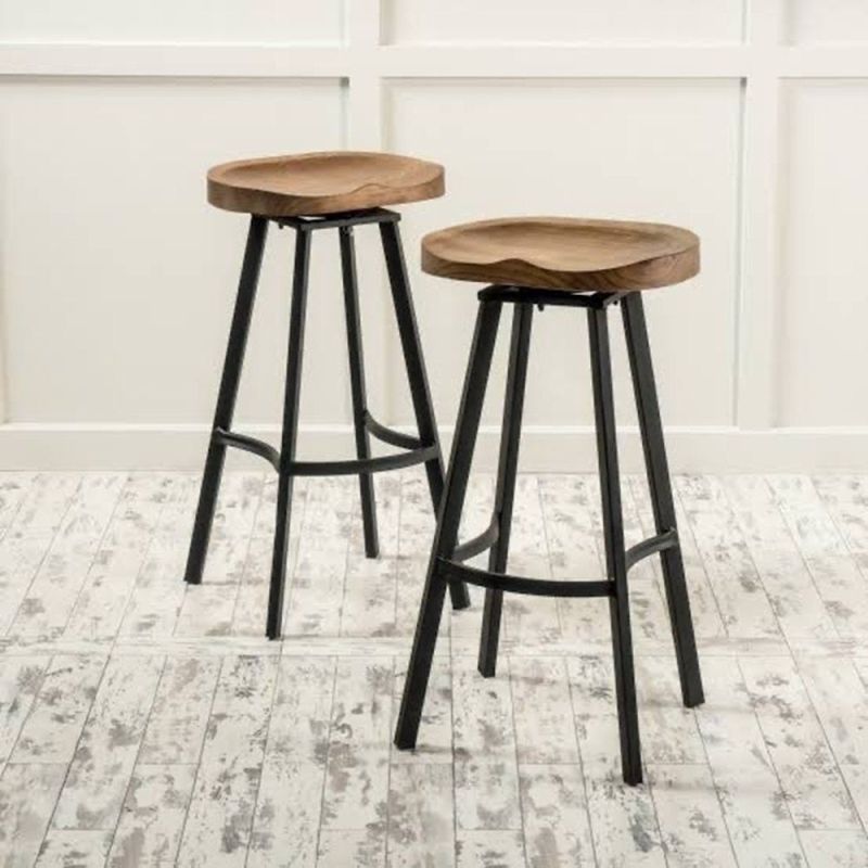 Iron Stool with Wooden top