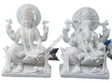 18 Inch Laxmi Ganesh Marble Statue