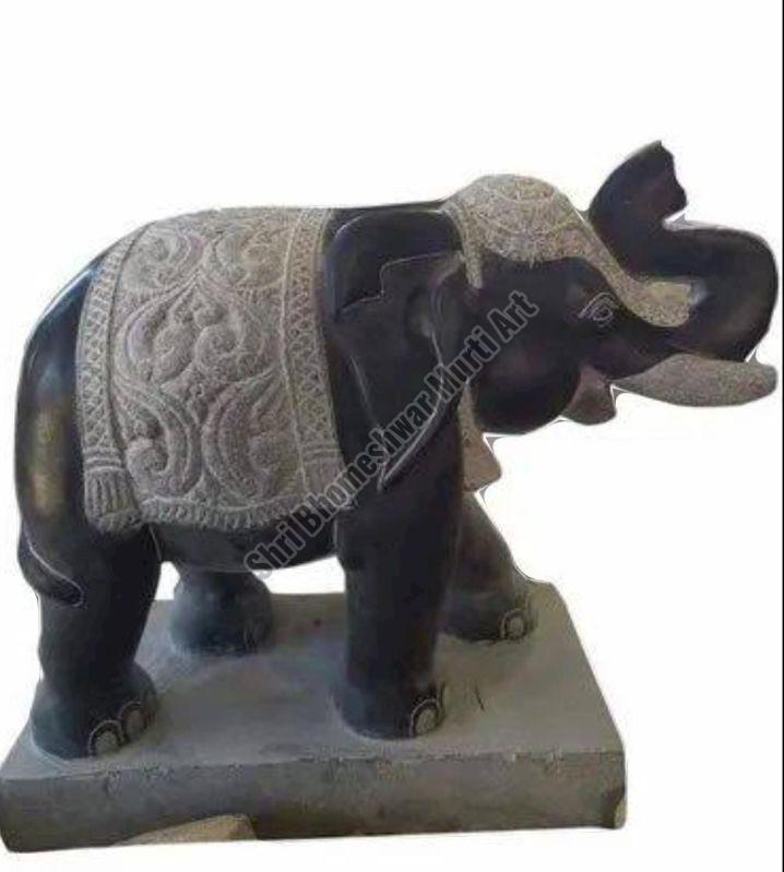 Black Marble Elephant Statues