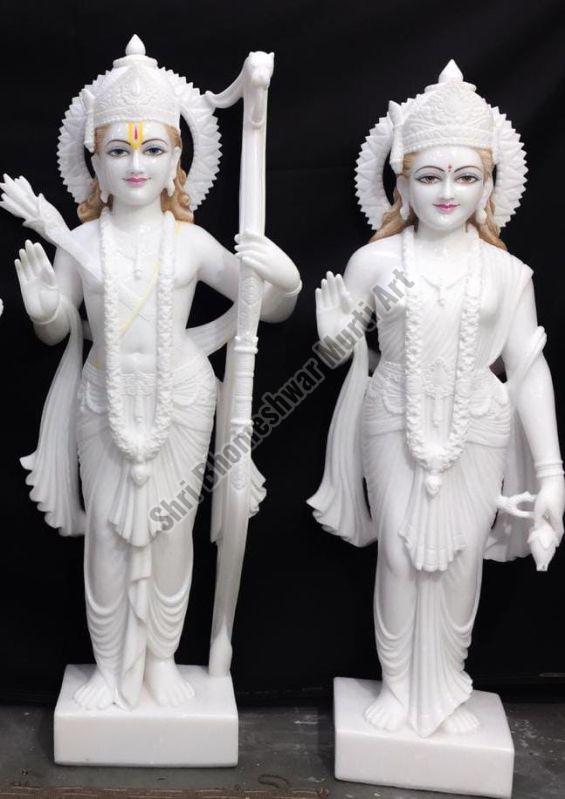 White Marble Sita Ram Statue