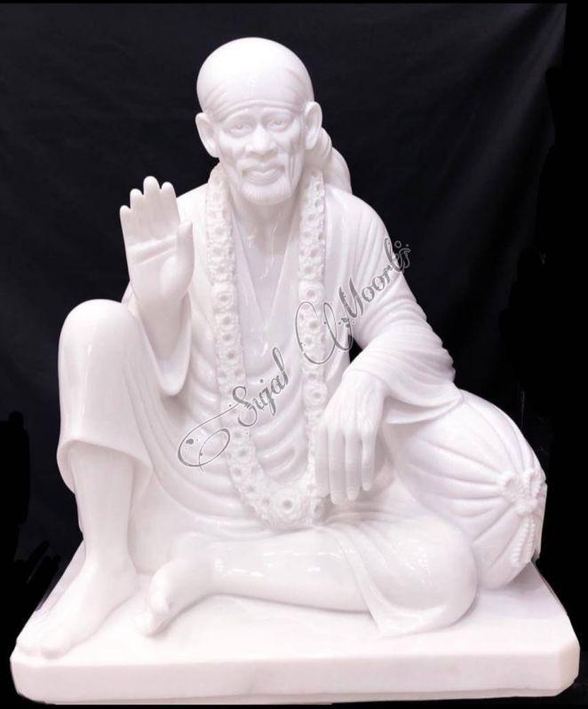 Plain Marble Sai Baba Statue