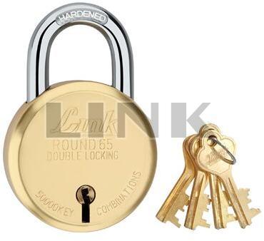 Link 65mm Round Brass Pad Lock