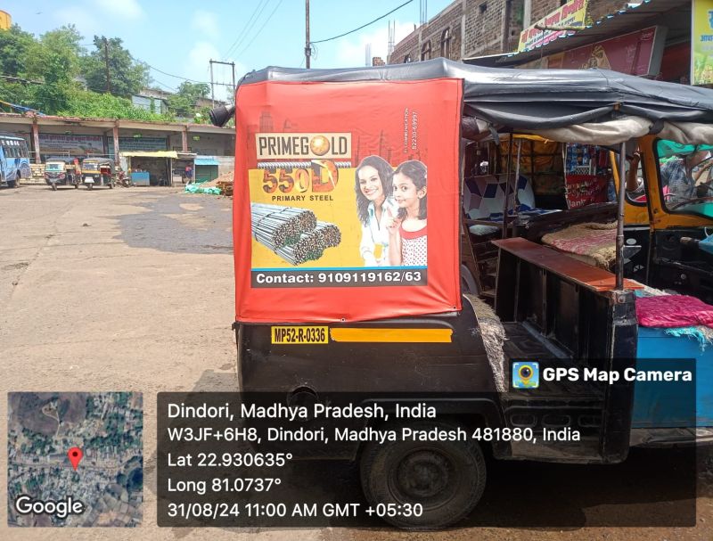 Auto-rickshaw branding in Bhopal Madhya Pradesh India