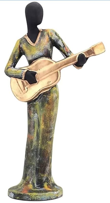 Handpainted Human Playing Musical Statue Showpiece