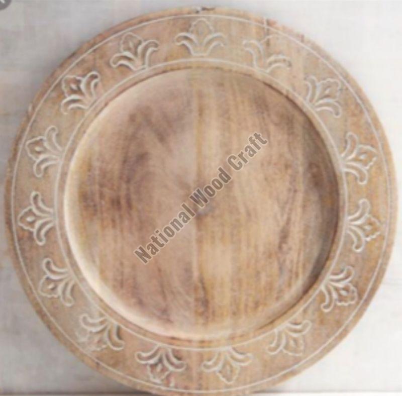 Round Wooden Serving Tray