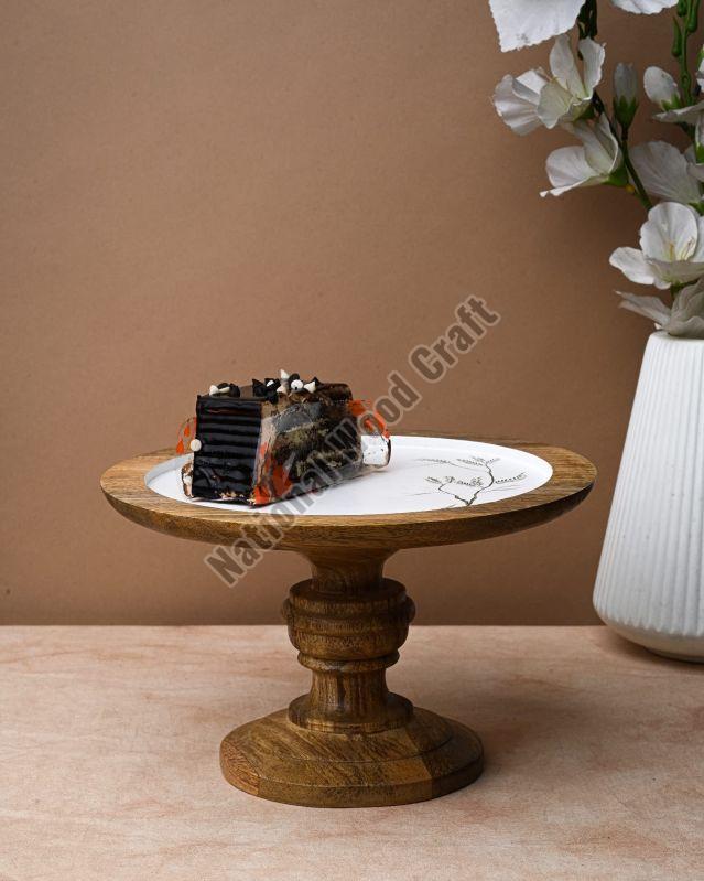 Single Tier Wooden Cake Stand