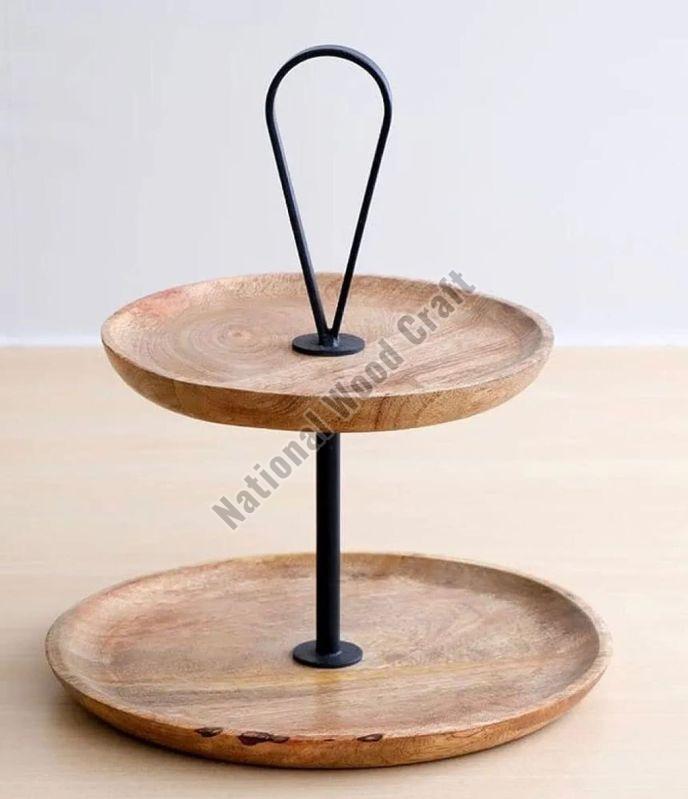 Two Tier Wooden Cake Stand