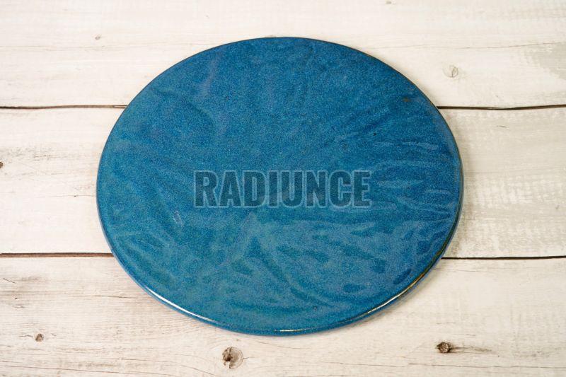 1030 Peacock Blue Flat Platter Plate