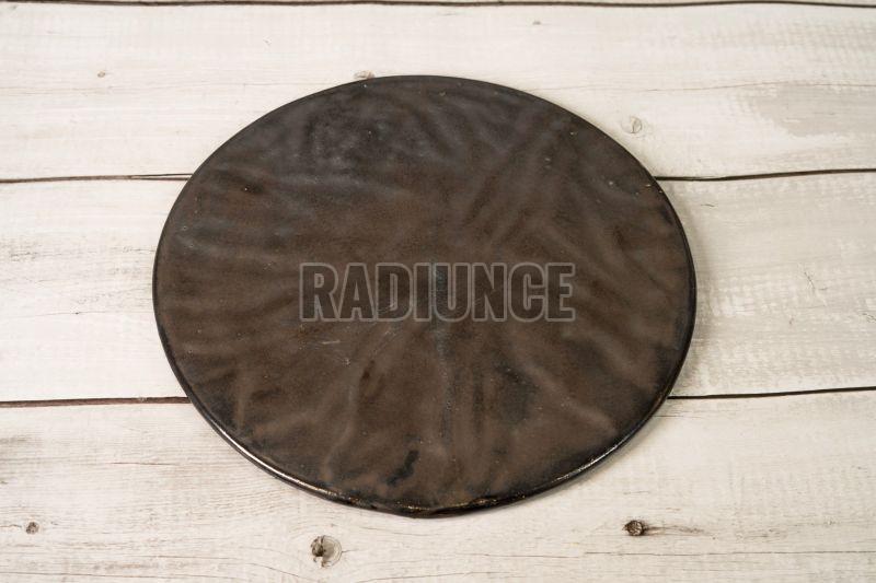 1032 Brown Ash Flat Stoneware Platter Plate