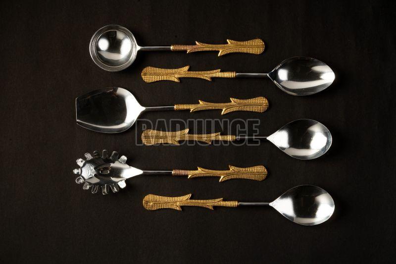 1043 Stainless Steel Salad Server Set of 6 Pcs