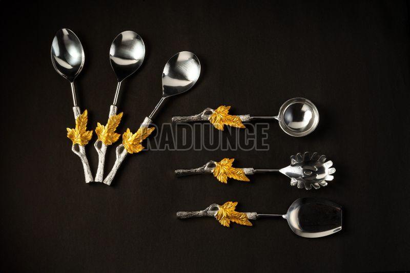 1058 Stainless Steel Salad Server Set of 6 Pcs