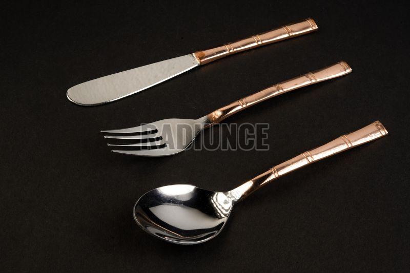 1052 Copper and Stainless Steel Cutlery Set of 3 Pcs