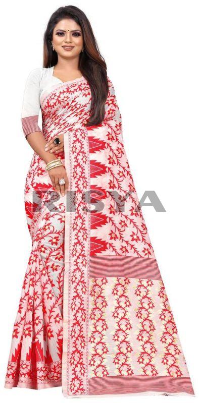 Embroidered Handloom Cotton Saree