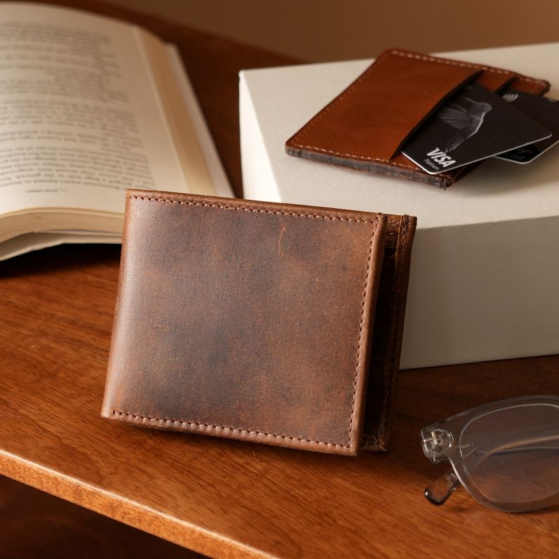 Mens Dark Brown Luxe Leather Wallet