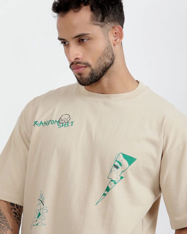 Mens Cannac Beige Random Shit Oversized T Shirt