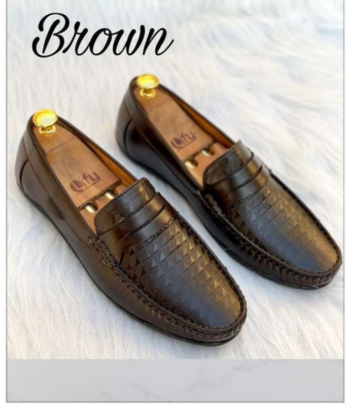 Men Brown Synthetic Leather Loafers