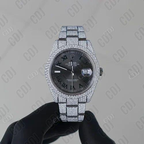 KP12 Black Dial VVS Moissanite Diamond Watch