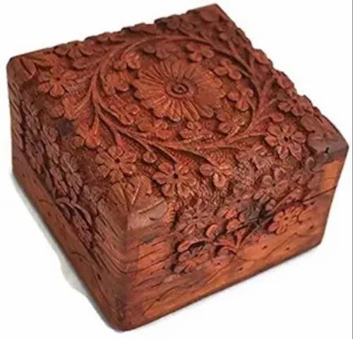 Handmade Square Wooden Jewellery Box