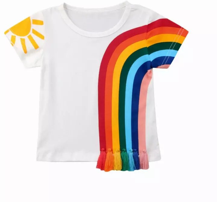 Kids Rainbow Print T Shirt