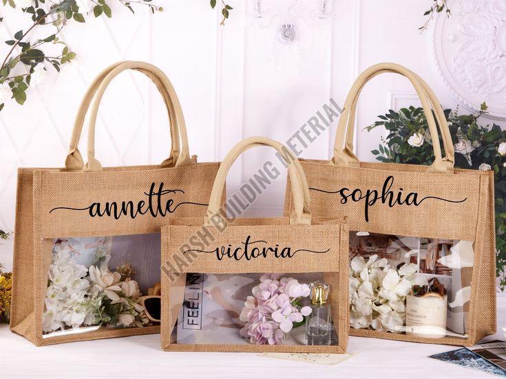 Jute Window Gift Bag