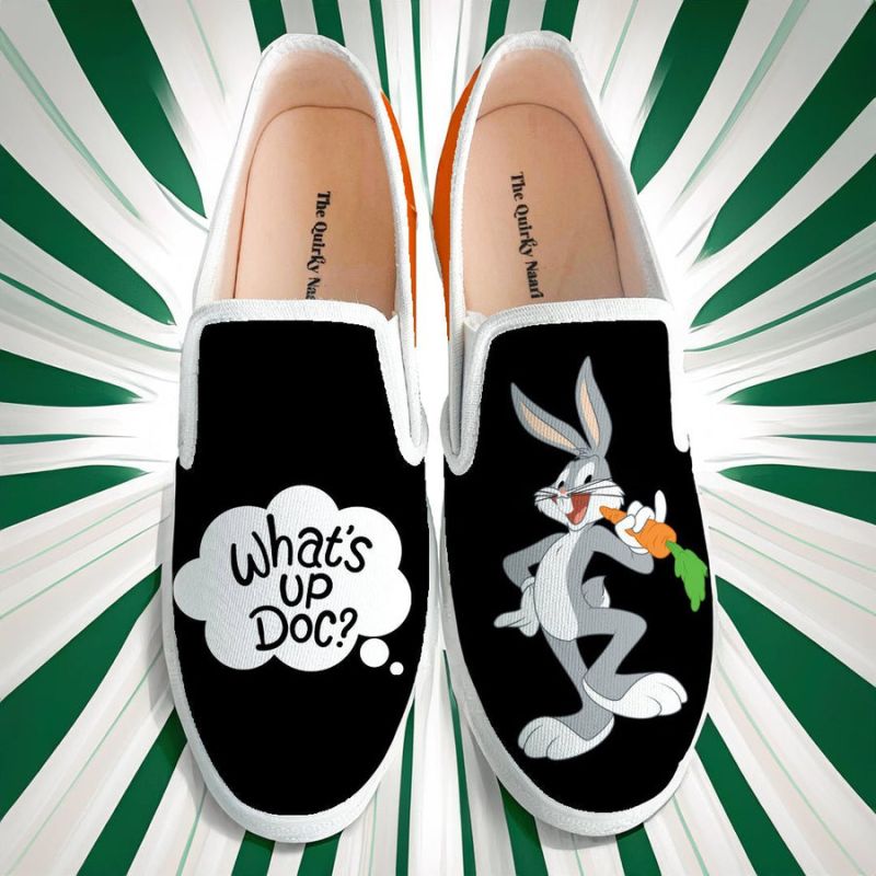 What\'s Up Doc Print Girls Slip On Shoes