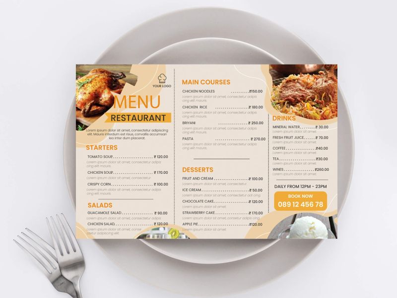 Printed Menu Card