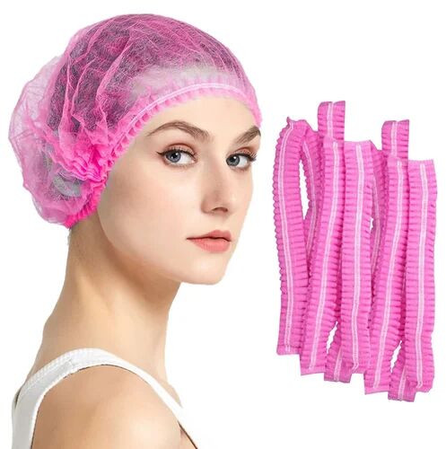 Pink Disposable Bouffant Cap