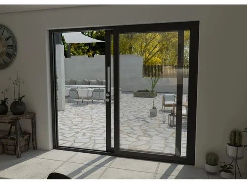 Black UPVC Partition Sliding Door