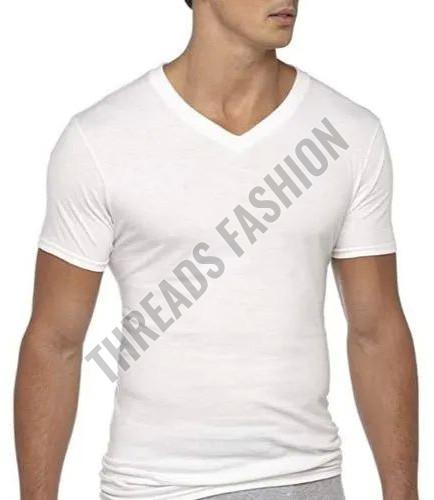 Mens Cotton Slim Fit V Neck T Shirt