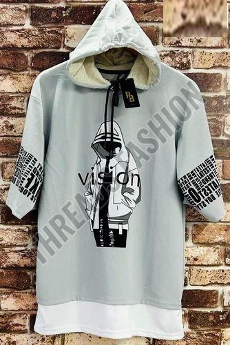 Mens Graphic Print Polyester Oversized Hoodie